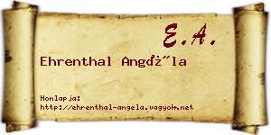 Ehrenthal Angéla névjegykártya